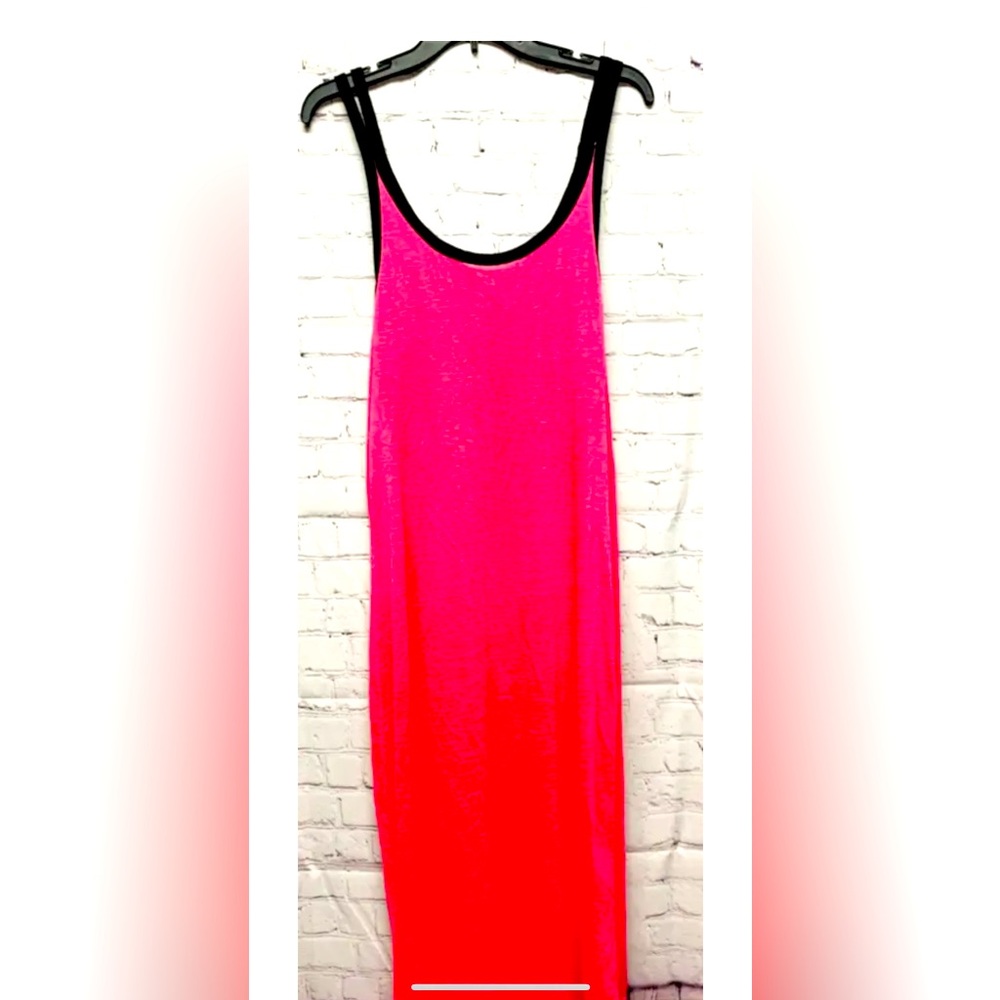 Dkny Hot Pink Swim Coverup with Black Trim